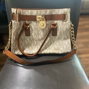 MK Purse brown/beige leather